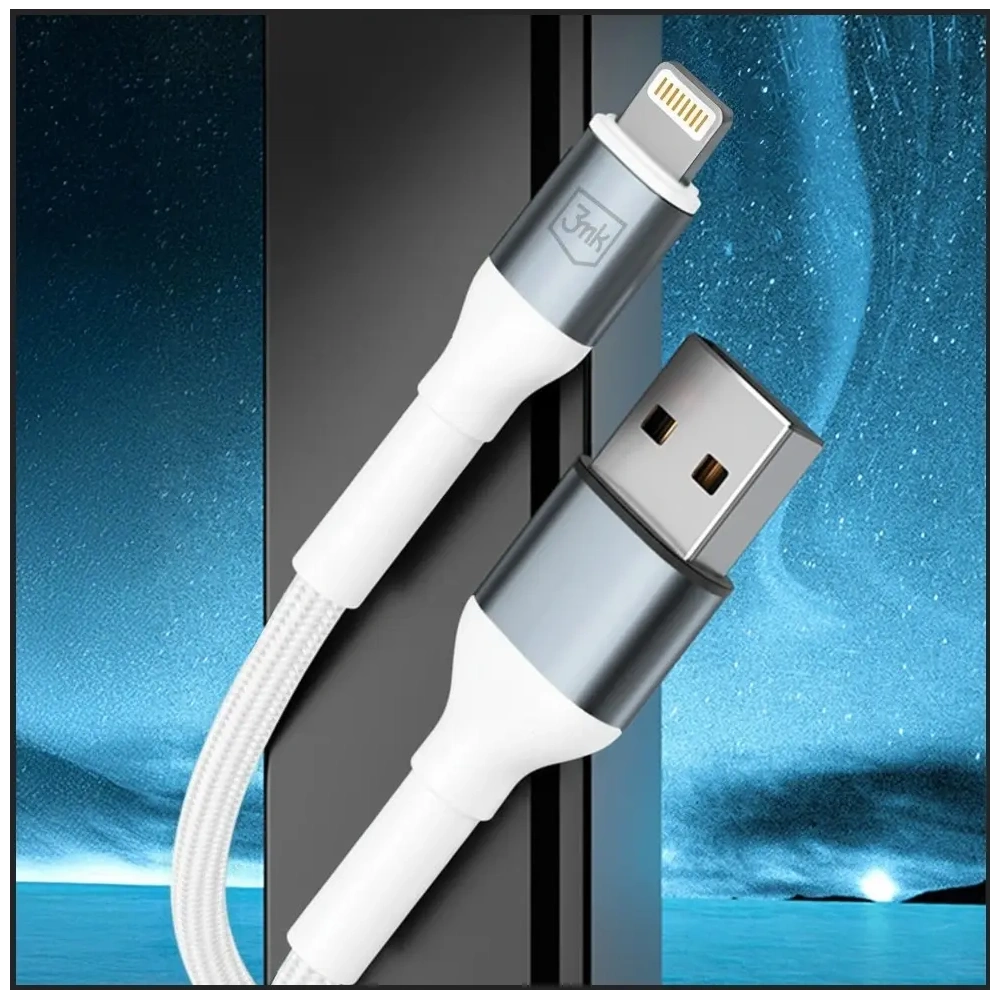 Kabel 3MK Hyper Cable N-SERIES USB-A / Lightning 2m 5V/2.4A 12W biały