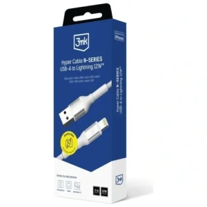 Kabel 3MK Hyper Cable N-SERIES USB-A / Lightning 2m 5V/2.4A 12W biały