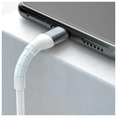 Kabel 3MK Hyper Cable N-SERIES USB-A / USB-C 1m 9V/2A 18W biały