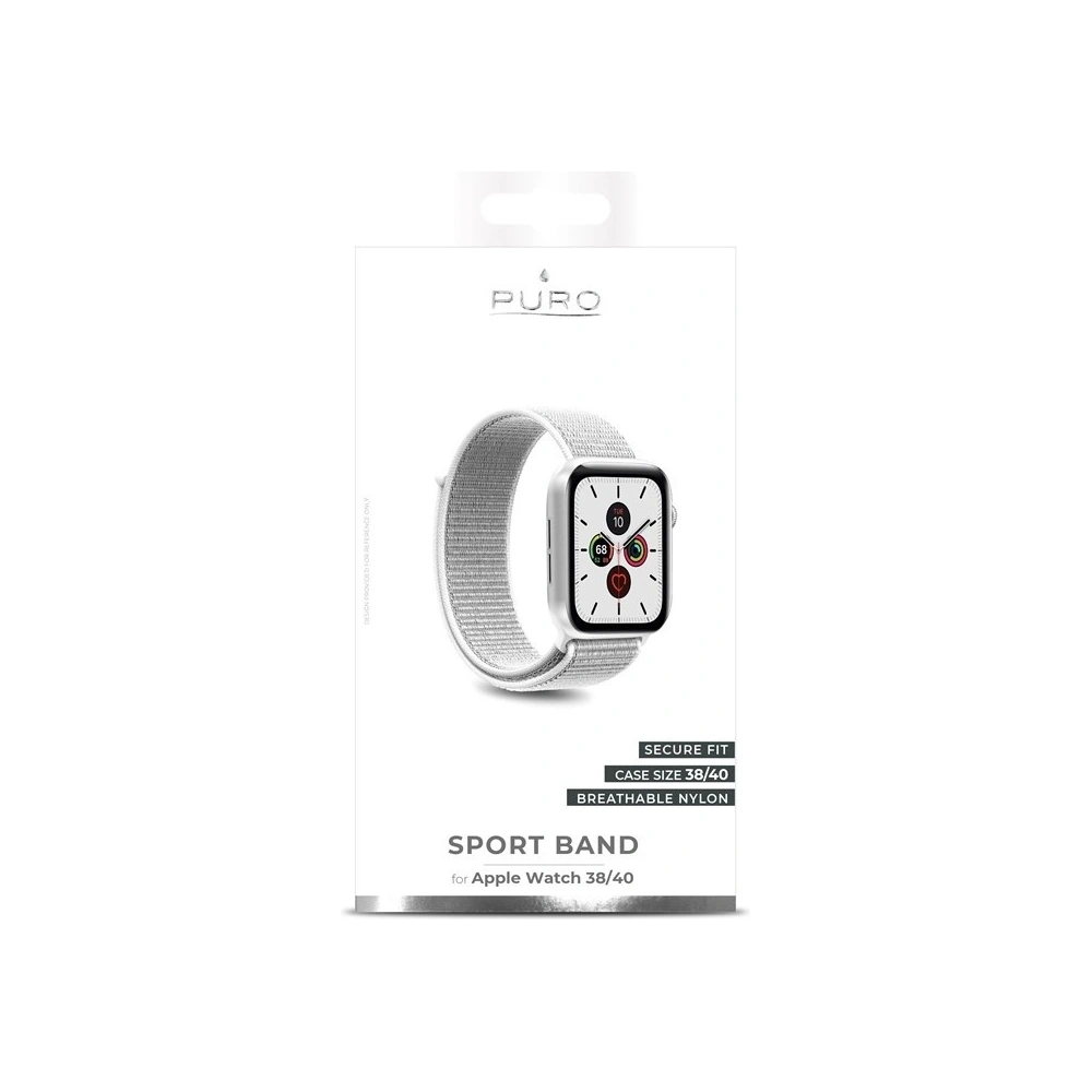 Hurtownia GSM - Nylonový pásek PURO Band Apple Watch 4/5/6/7/SE/8/9/10 40/41/42mm (Bílý) - PUR194WHT - {ean13} - Hurt