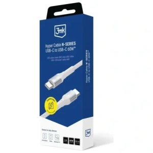 Kabel 3MK Hyper Cable N-SERIES USB-C / USB-C 1m 20V/3A 60W biały