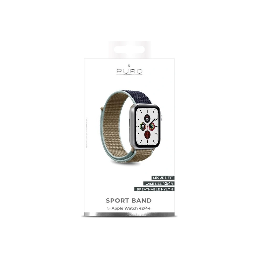 Wholesale Nylon strap PURO Band Apple Watch 4/5/6/7/SE/8/9/Ultra 44/45/49mm (Khaki/Navy) - PUR195KHK - {ean13} - Hurt