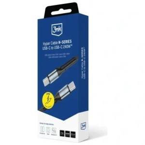 Kabel 3MK Hyper Cable N-SERIES USB-C / USB-C 2m 48V/5A 240W czarny