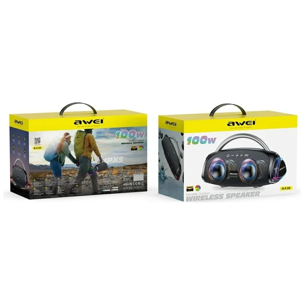 Głośnik bezprzewodowy AWEI KA39 100W Bluetooth 5.3 przenośny zewnętrzny czarny