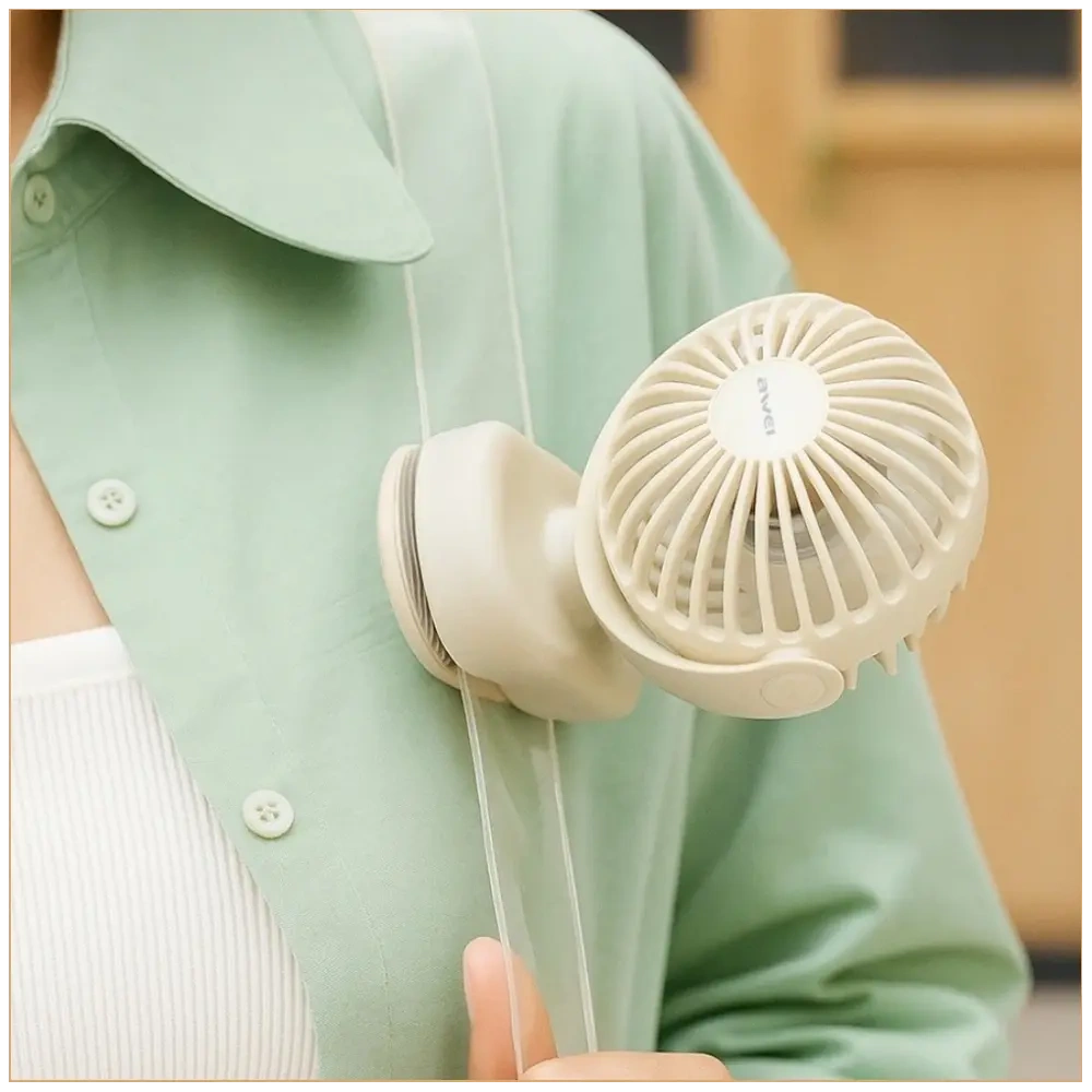 Mini Wiatrak biurkowy AWEI F45 z klipsem 1200mAh White