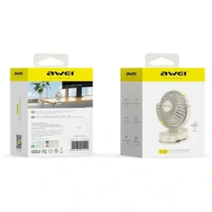 Mini Wiatrak biurkowy AWEI F45 z klipsem 1200mAh White