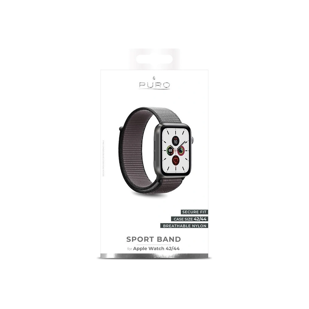 Hurtownia GSM - Nylonový pásek PURO Band Apple Watch 4/5/6/7/SE/8/9/Ultra 44/45/49mm (Šedý/Černý) - PUR197GRY - {ean13} - Hurt