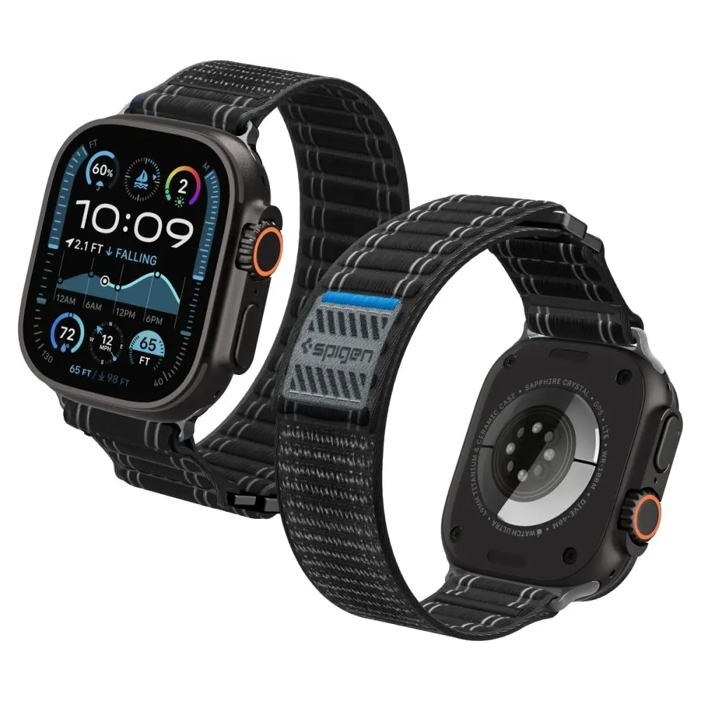 Pasek Spigen WBF0 Band Apple Watch 8 / 9 / 10 / 11 / Se / Ultra (44 / 45 / 46 / 49 Mm) Black