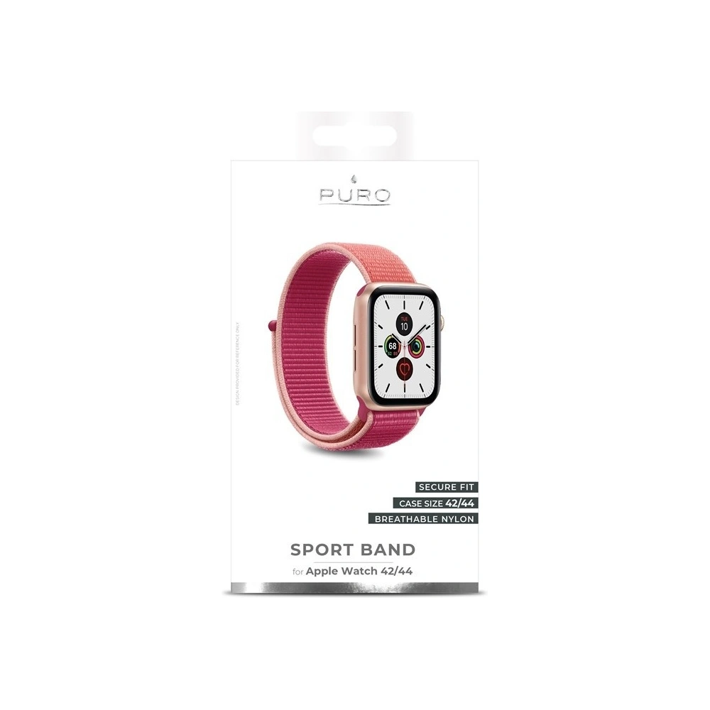 Hurtownia GSM - Nylonový pás PURO Band Apple Watch 4/5/6/7/SE/8/9/Ultra 44/45/49mm (Korálový/Růžový) - PUR200PNK - {ean13} - Hurt