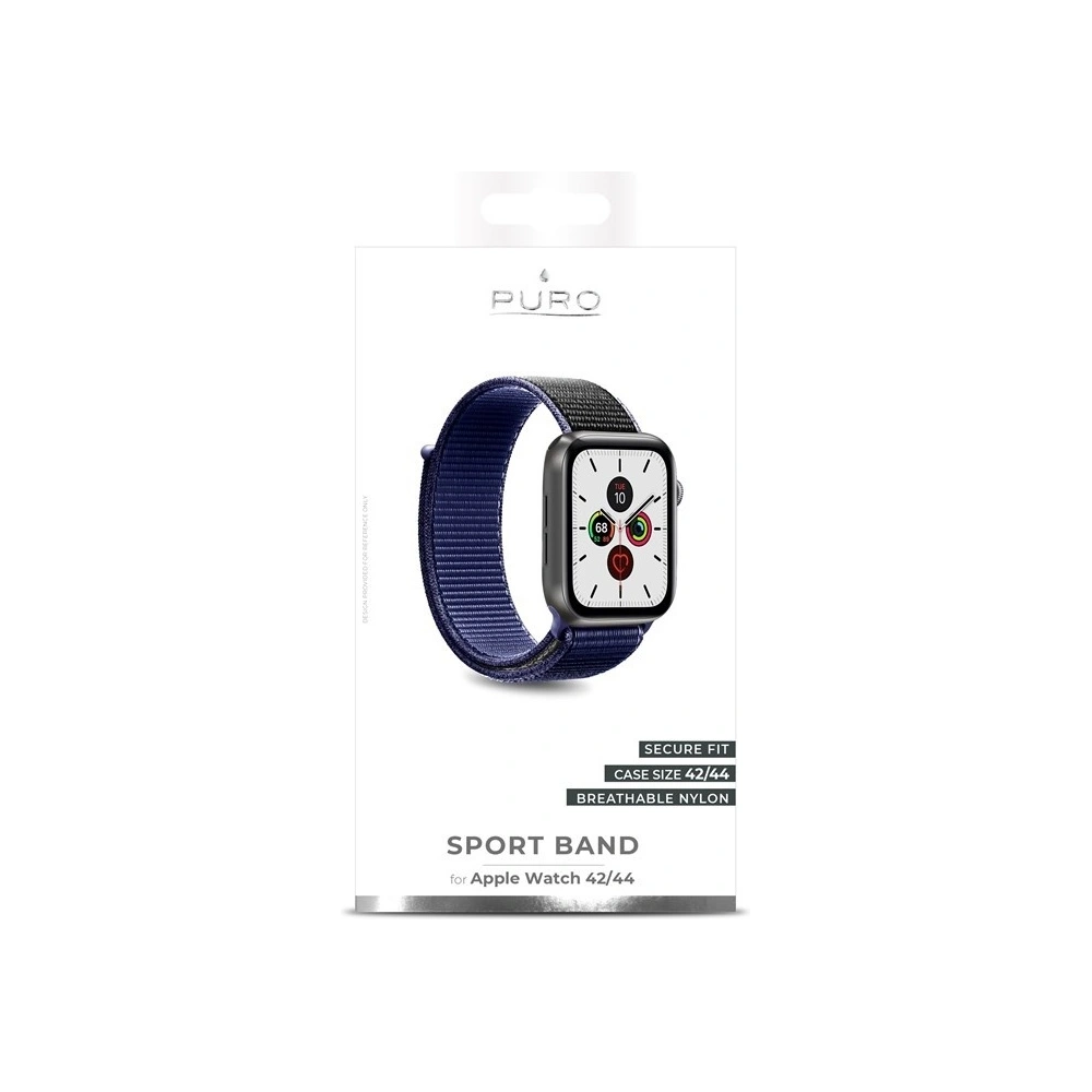 Hurtownia GSM - Nylonový pásku PURO Band Apple Watch 4/5/6/7/SE/8/9/Ultra 44/45/49mm (Námořnická modř/Černá) - PUR201NAV - {ean13} - Hurt