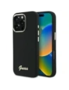 Etui Guess do Apple iPhone 16 Pro hardcase Silicone Script Metal Logo & Frame czarny