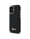 Etui Guess do Apple iPhone 16 hardcase Silicone Script Metal Logo & Frame czarny Etui Guess do Apple iPhone 16 hardcase Silicone Script Metal Logo & Frame czarny