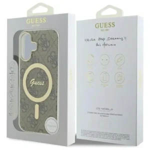 Etui Guess do Apple iPhone 16 hardcase IML 4G MagSafe brązowy
