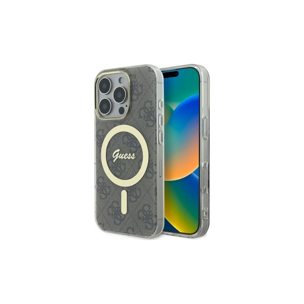 Etui Guess do Apple iPhone 16 Pro Max hardcase IML 4G MagSafe brązowy