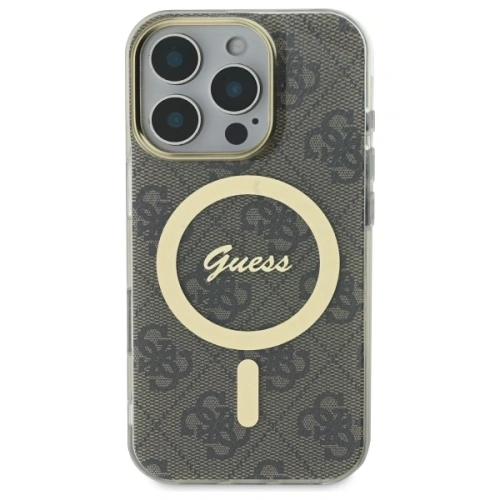 Etui Guess do Apple iPhone 16 Pro Max hardcase IML 4G MagSafe brązowy