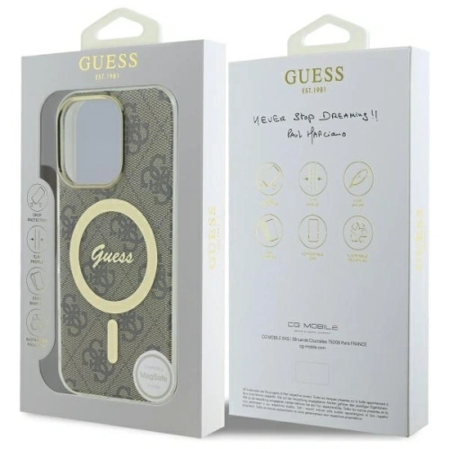 Etui Guess do Apple iPhone 16 Pro Max hardcase IML 4G MagSafe brązowy