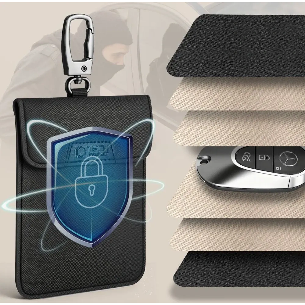 Klatka Faradaya Tech-Protect KLR400 Pouch Keyless RFID Signal Blocker Case Black