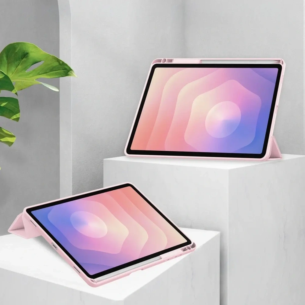 Etui z klapką Bizon Case Tab Clear Matt do Samsung Galaxy Tab S11 różowe