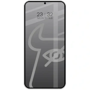 Prywatyzujące szkło hartowane Bizon Glass Edge Shadow Duo do Samsung Galaxy S25+ Plus / S24+ Plus przyciemniane z czarną ramką [2 PACK]