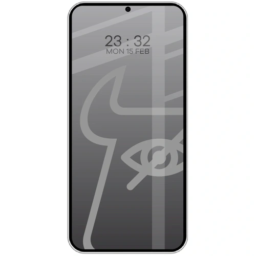 Prywatyzujące szkło hartowane Bizon Glass Edge Shadow Duo do Samsung Galaxy S25+ Plus / S24+ Plus przyciemniane z czarną ramką [2 PACK]