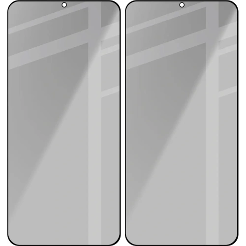 Prywatyzujące szkło hartowane Bizon Glass Edge Shadow Duo do Samsung Galaxy S25+ Plus / S24+ Plus przyciemniane z czarną ramką [2 PACK]