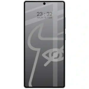 Prywatyzujące szkło hartowane Bizon Glass Edge Shadow Duo do Samsung Galaxy S25 Ultra przyciemniane z czarną ramką [2 PACK]