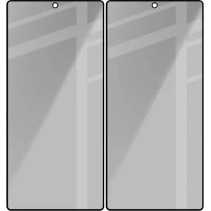 Prywatyzujące szkło hartowane Bizon Glass Edge Shadow Duo do Samsung Galaxy S25 Ultra przyciemniane z czarną ramką [2 PACK]