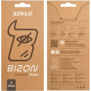 Prywatyzujące szkło hartowane Bizon Glass Edge Shadow Duo do Samsung Galaxy S25 Ultra przyciemniane z czarną ramką [2 PACK]