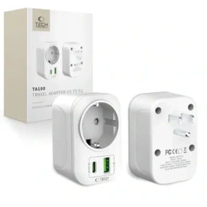 Adapter / przejściówka Tech-Protect TA100 Travel Adapter US / EU White