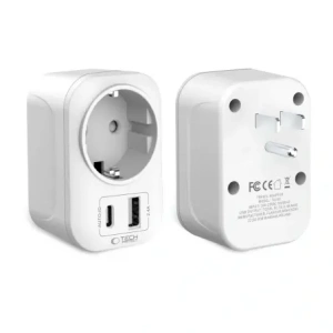 Adapter / przejściówka Tech-Protect TA100 Travel Adapter US / EU White