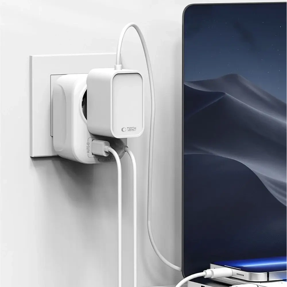 Adapter / przejściówka Tech-Protect TA100 Travel Adapter US / EU White Adapter / przejściówka Tech-Protect TA100 Travel Adapter US / EU White
