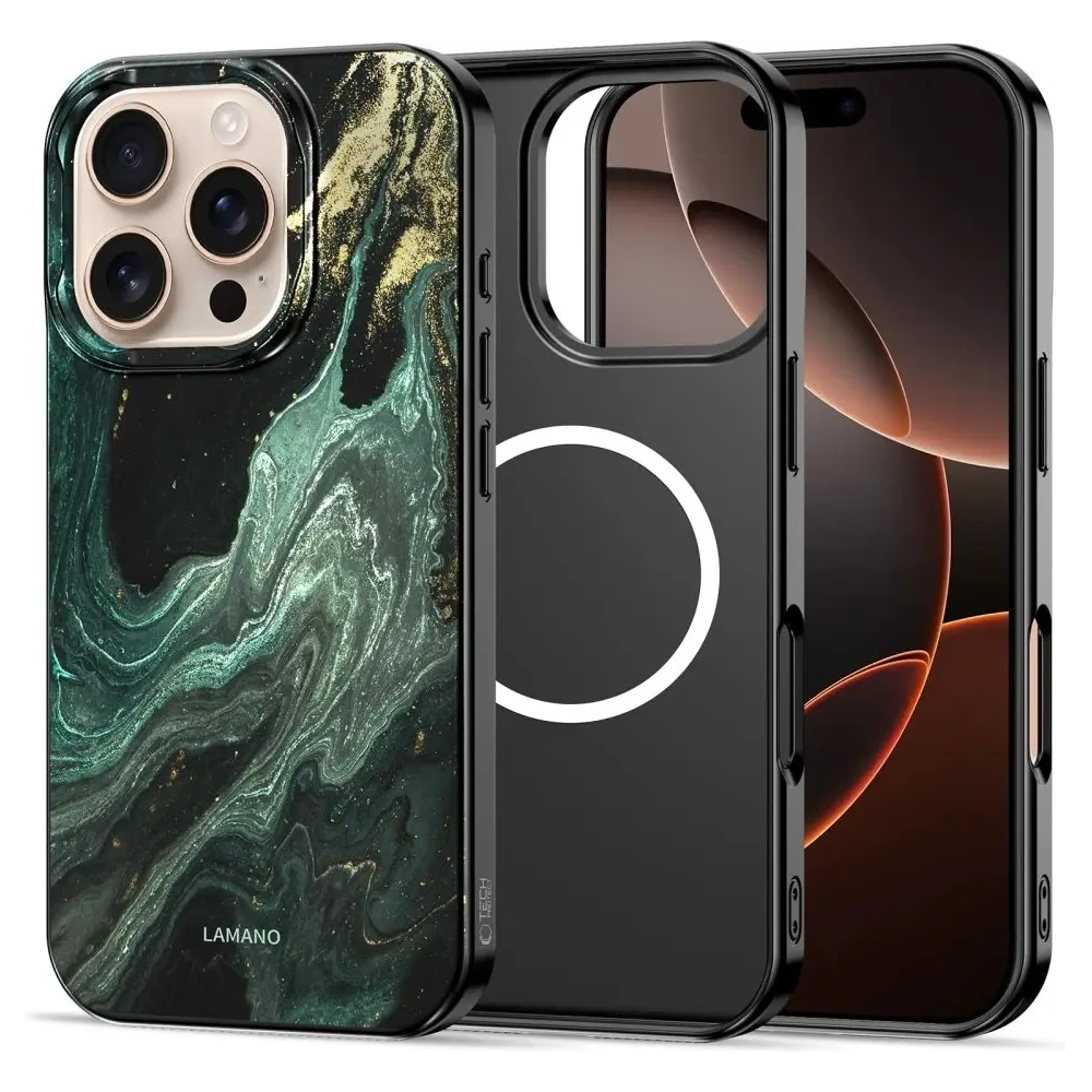 Etui Tech-Protect Lamano MagSafe do Apple iPhone 16 Pro Verde Aura