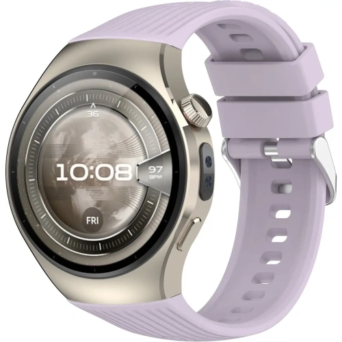 Silikonowy pasek Bizon Strap Watch Silicone T do Huawei Watch 5 46mm fioletowy