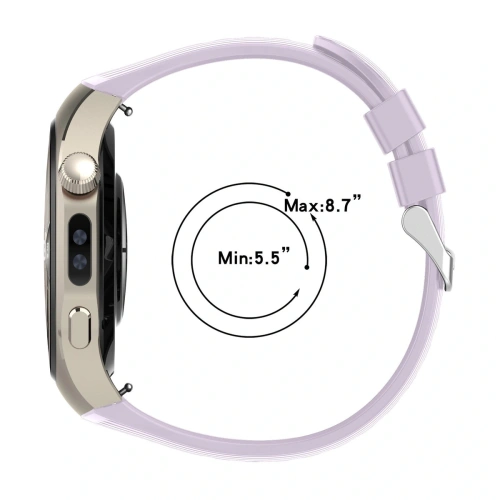 Silikonowy pasek Bizon Strap Watch Silicone T do Huawei Watch 5 46mm fioletowy