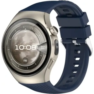 Silikonowy pasek Bizon Strap Watch Silicone T do Huawei Watch 5 46mm granatowy