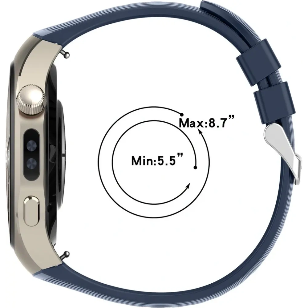 Silikonowy pasek Bizon Strap Watch Silicone T do Huawei Watch 5 46mm granatowy