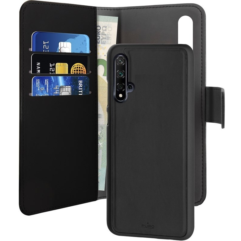 Puro Distributor - 8033830286612 - PUR202BLK - PURO Wallet Detachable 2in1 Huawei Nova 5T (black) - B2B homescreen