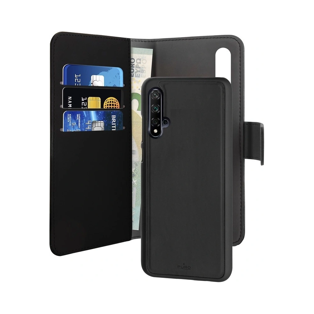 Hurtownia GSM - Etui PURO Wallet Odnímatelný 2w1 Huawei Nova 5T (černý) - PUR202BLK - {ean13} - Hurt