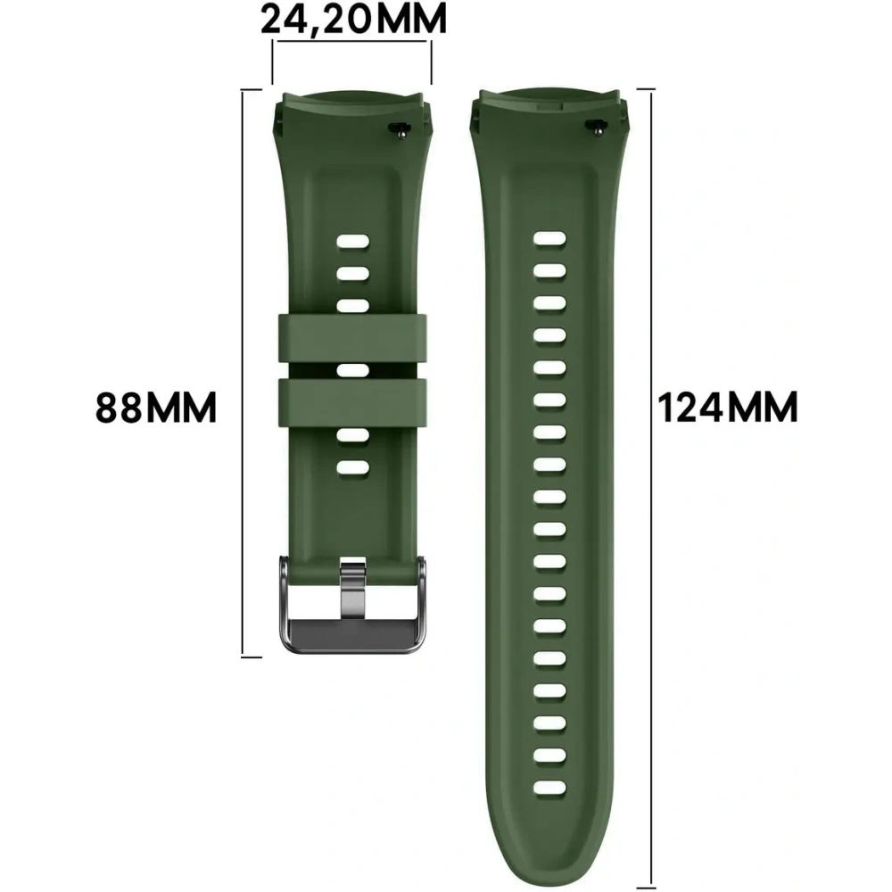 Silikonowy pasek Bizon Strap Watch Silicone T do Huawei Watch 5 46mm ciemnozielony