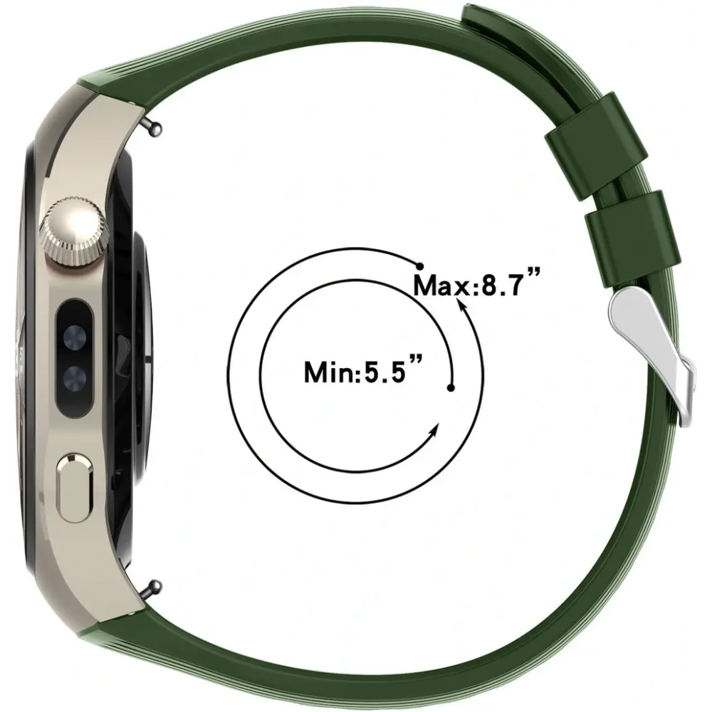 Silikonowy pasek Bizon Strap Watch Silicone T do Huawei Watch 5 46mm ciemnozielony