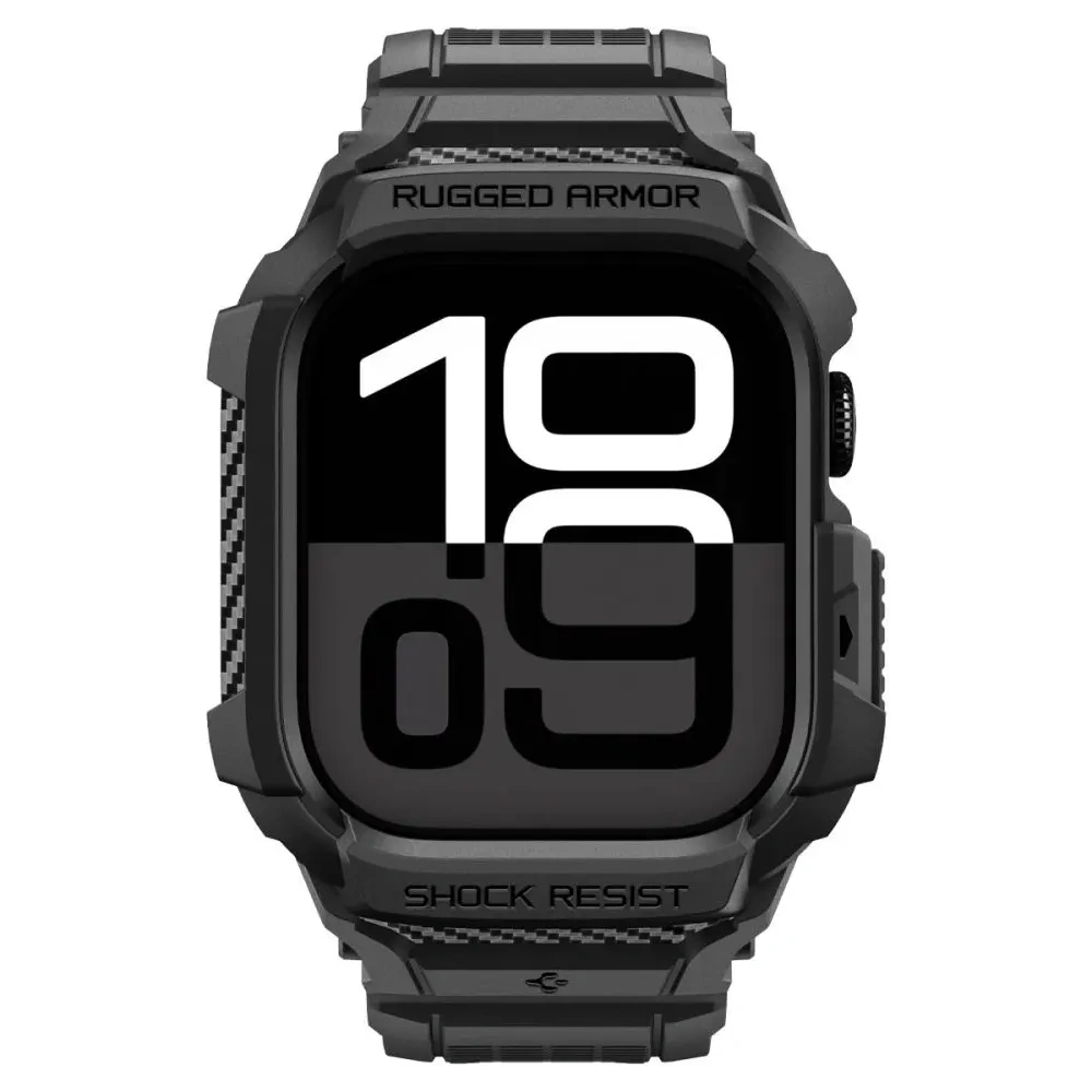 Etui z paskiem Spigen Rugged Armor Pro V2 do Apple Watch 10 / 11 42mm Matte Black Etui z paskiem Spigen Rugged Armor Pro V2 do Apple Watch 10 / 11 42mm Matte Black