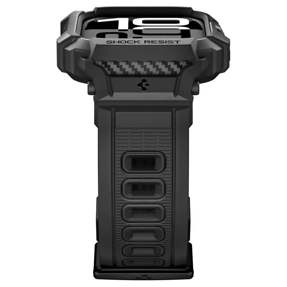 Etui z paskiem Spigen Rugged Armor Pro V2 do Apple Watch 10 / 11 42mm Matte Black Etui z paskiem Spigen Rugged Armor Pro V2 do Apple Watch 10 / 11 42mm Matte Black