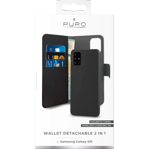 Etui PURO Wallet Detachable 2w1 Samsung Galaxy A51 (czarny)