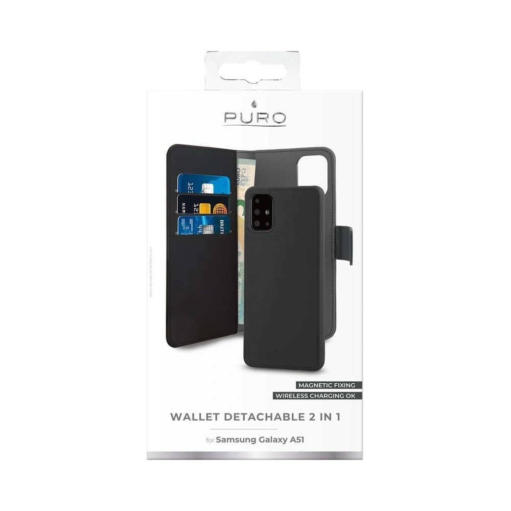 Hurtownia GSM - Etui PURO Wallet Detachable 2w1 Samsung Galaxy A51 (černý) - PUR205BLK - {ean13} - Hurt
