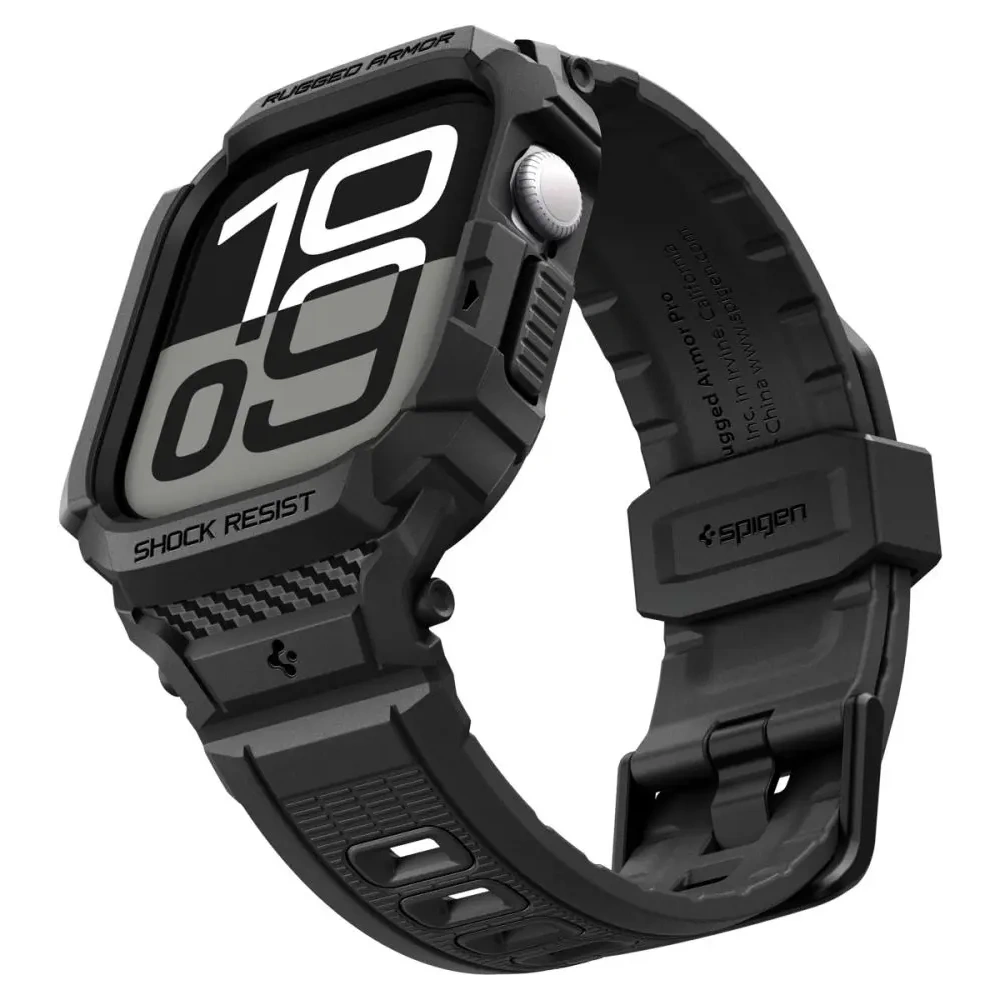 Etui z paskiem Spigen Rugged Armor Pro V2 do Apple Watch 10 / 11 42mm Matte Black Etui z paskiem Spigen Rugged Armor Pro V2 do Apple Watch 10 / 11 42mm Matte Black