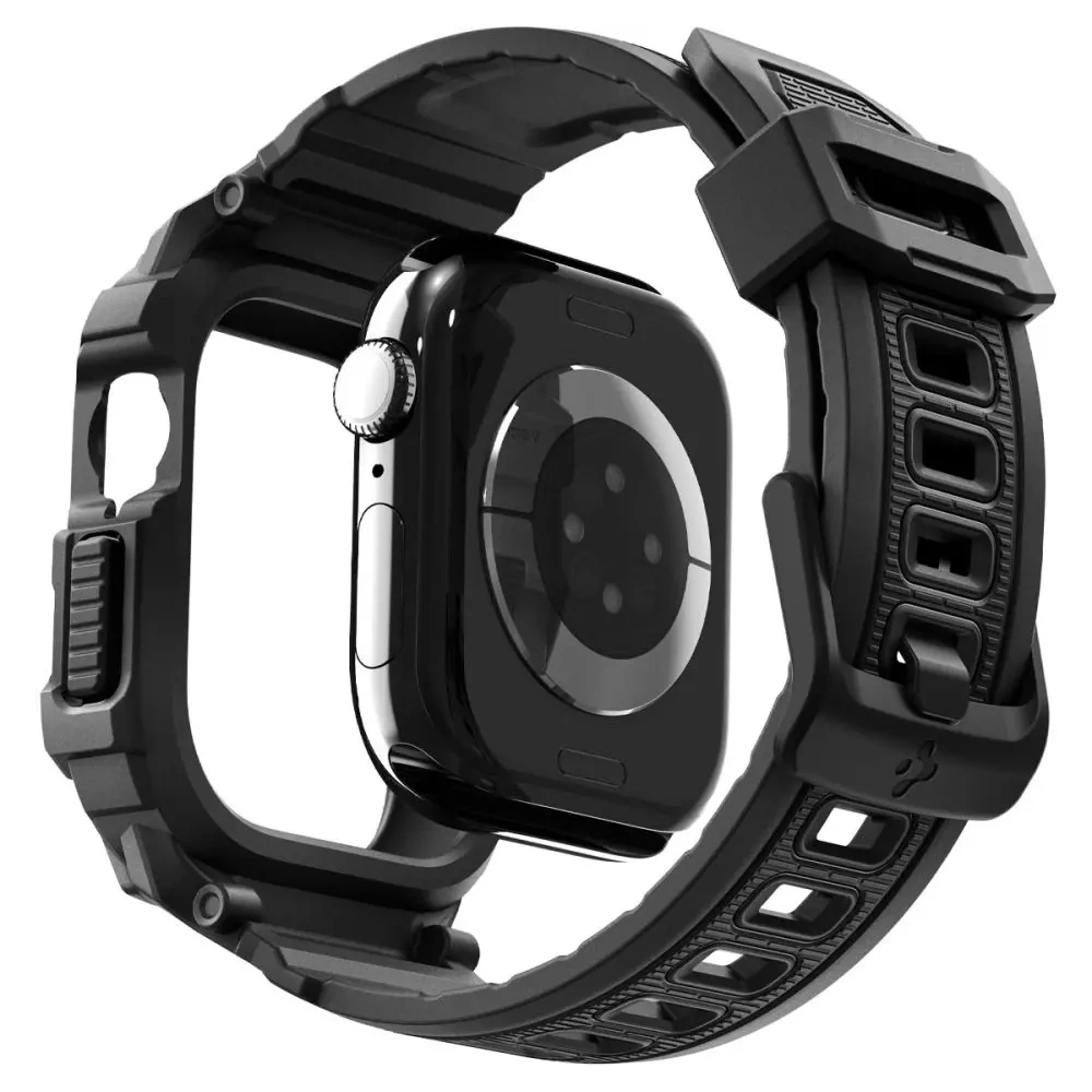 Etui z paskiem Spigen Rugged Armor Pro V2 do Apple Watch 10 / 11 42mm Matte Black Etui z paskiem Spigen Rugged Armor Pro V2 do Apple Watch 10 / 11 42mm Matte Black