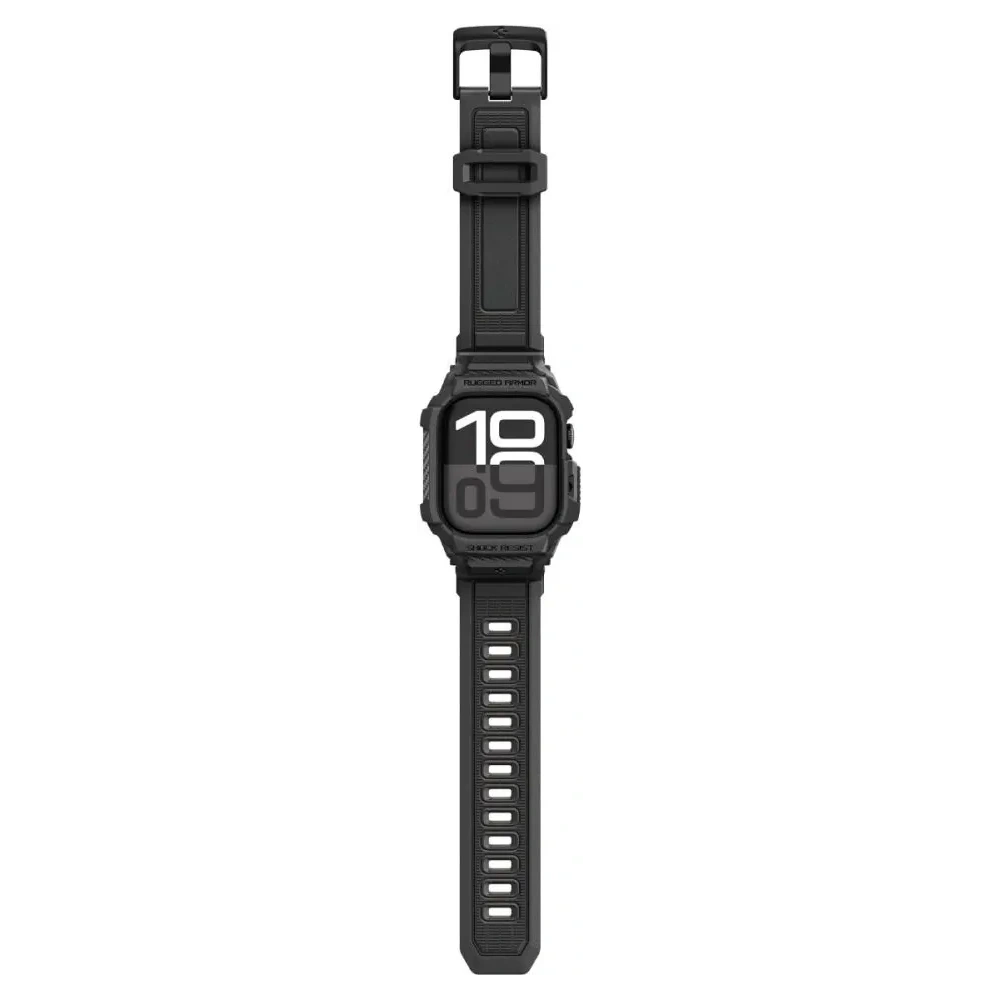 Etui z paskiem Spigen Rugged Armor Pro V2 do Apple Watch 10 / 11 42mm Matte Black Etui z paskiem Spigen Rugged Armor Pro V2 do Apple Watch 10 / 11 42mm Matte Black