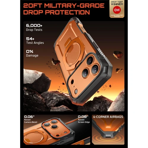 Etui Supcase Unicorn Beetle Grip Pro Mag MagSafe do Apple iPhone 17 Pro Clear/coral