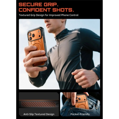 Etui Supcase Unicorn Beetle Grip Pro Mag MagSafe do Apple iPhone 17 Pro Max Clear/coral