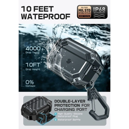 Etui Supcase Unicorn Beetle Pro MagSafe IP68 do Apple AirPods Pro 3 Black